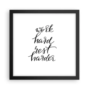 Affiche dans un cadre noir - Poster - Équilibre de vie - 30x30 cm