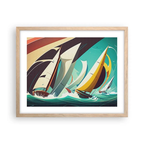 Affiche dans un chêne clair - Poster - Bonne chance avec les éléments - 50x40 cm