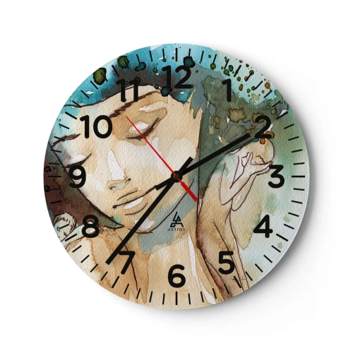 Horloge murale - Pendule murale - Lady in blue - 40x40 cm