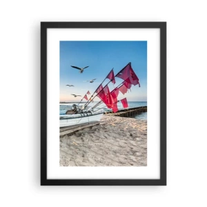 Affiche dans un cadre noir - Poster - Repos mérité - 30x40 cm