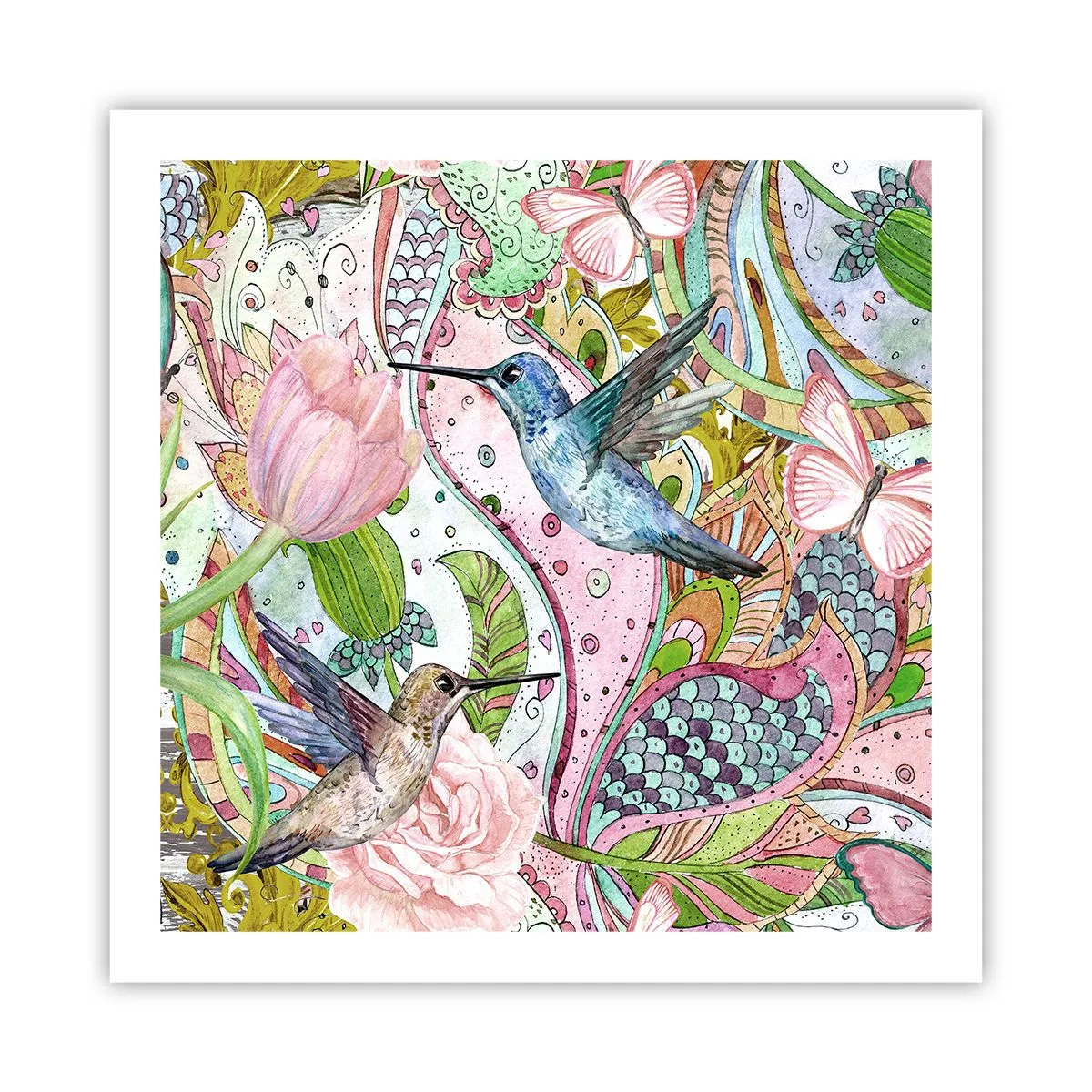 Affiche - Poster - Empêtré dans les vignes - 60x60 cm