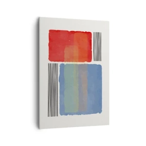 Impression sur toile - Image sur toile - Composition géométrique avec des blocs et des lignes colorés - 50x70cm - Esprit et lettre de la géométrie - Décoration murale moderne pour le salon et la chambre ARTTOR