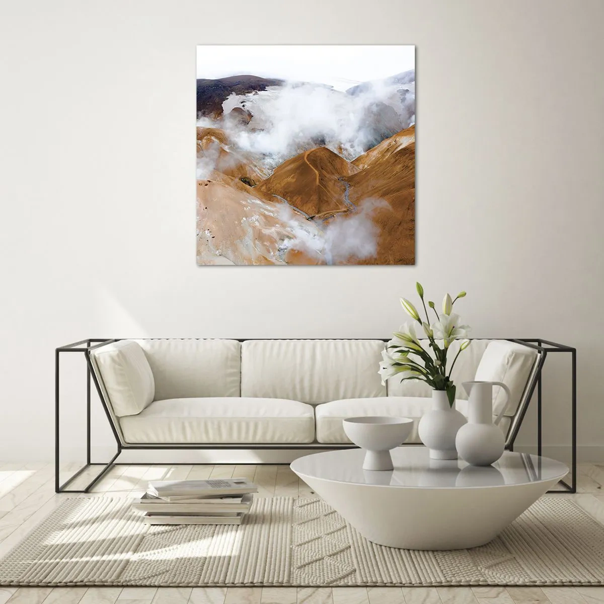 Impression sur verre - Image sur verre - Le charme brut de l'Islande - 50x50 cm