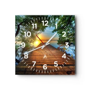 Horloge murale - Pendule murale - Prenez votre temps, asseyez-vous - 30x30 cm