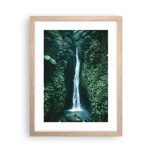 Affiche dans un chêne clair - Poster - Fontaine tropicale - 30x40 cm