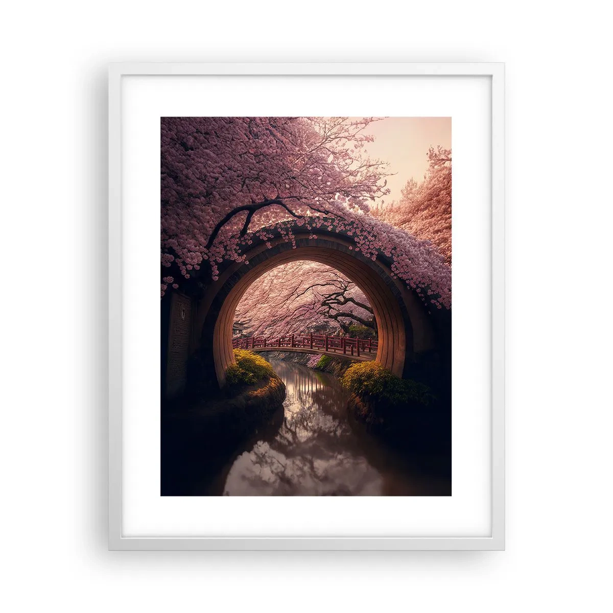 Affiche dans un cadre blanc - Poster - Printemps japonais - 40x50 cm