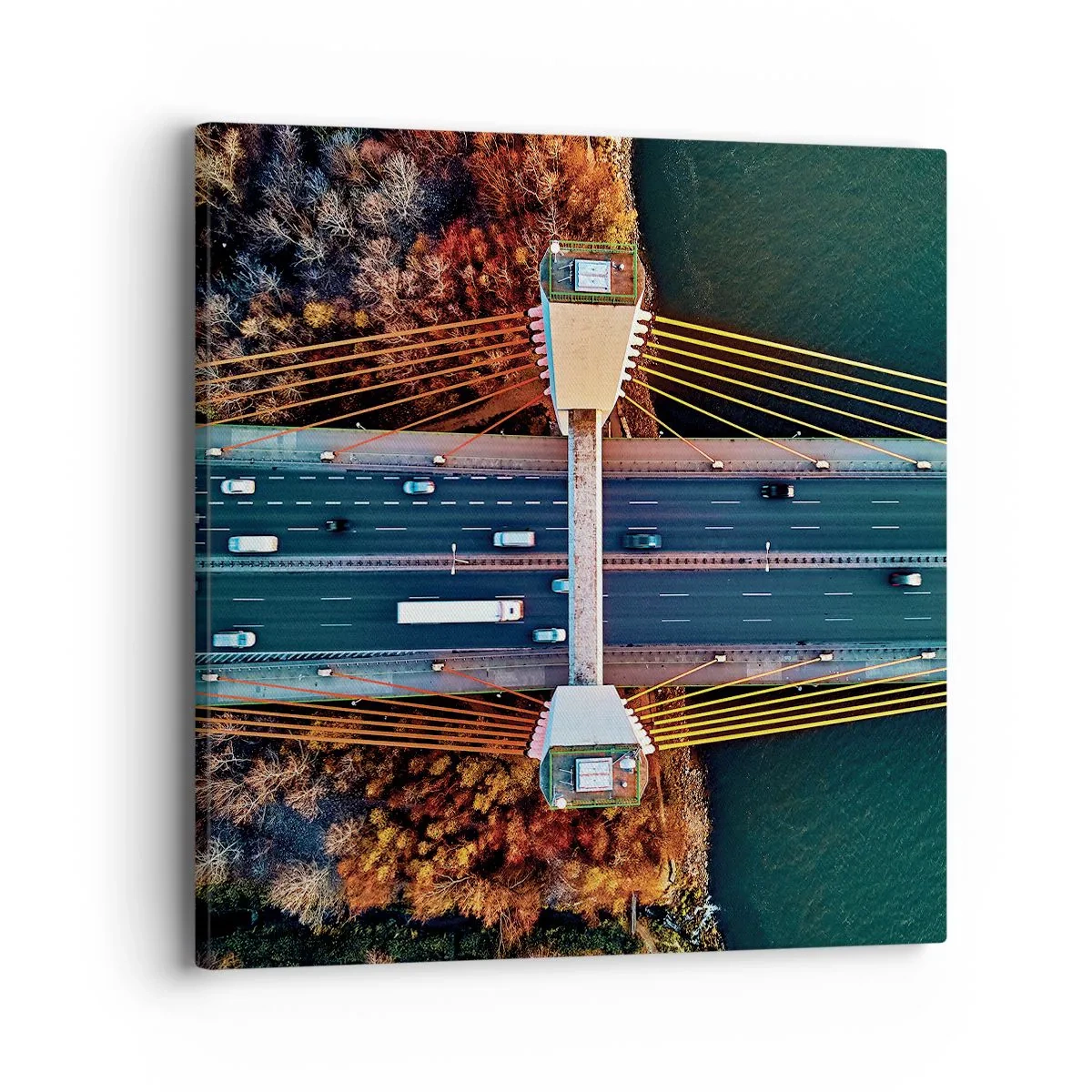 Impression sur toile - Image sur toile - Au dessus de l'eau et de la forêt - 40x40 cm