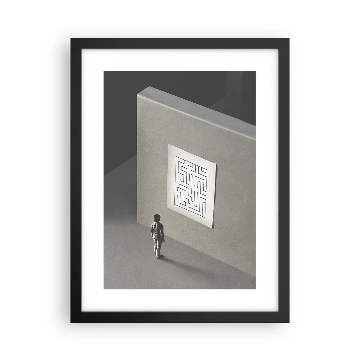 Affiche dans un cadre noir - Poster - Mais où suis-je? - 30x40 cm