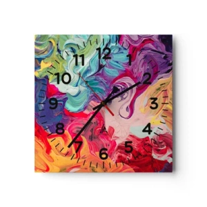 Horloge murale - Pendule murale - La naissance des couleurs - 30x30 cm