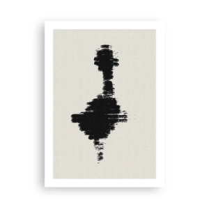 Affiche - Poster - Abstraction minimaliste en noir et blanc - 50x70cm - Vibrations de l'imagination - Décoration murale moderne pour le salon et la chambre ARTTOR