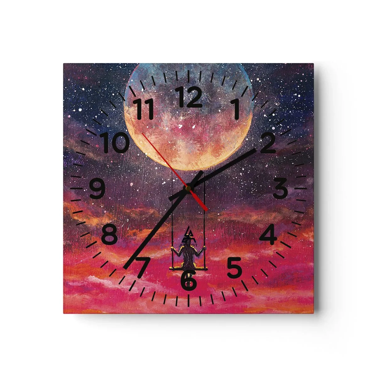Horloge murale - Pendule murale - Se balancer dans les nuages - 40x40 cm