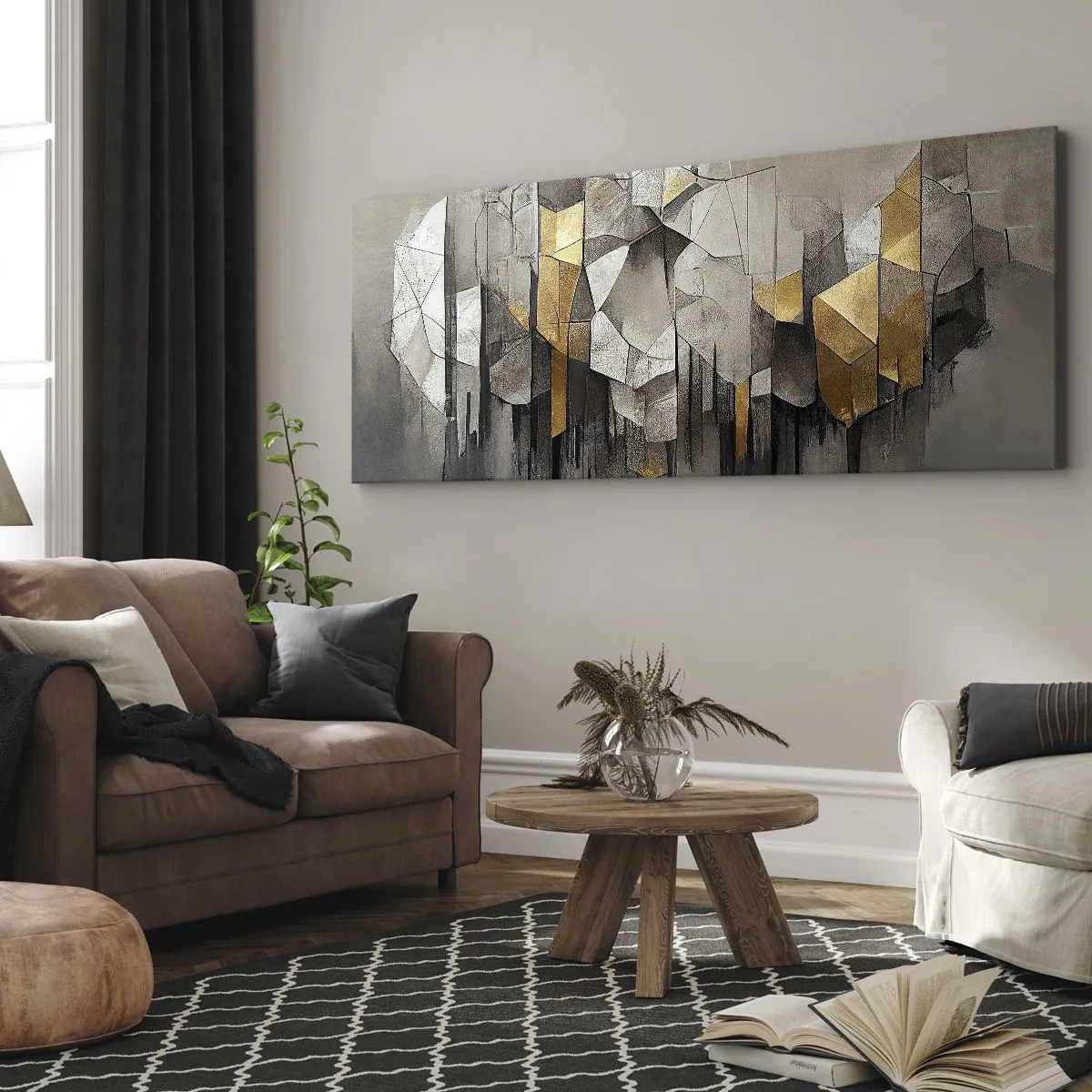 Impression sur toile - Image sur toile - Composition de glace et de lumière - 100x40 cm