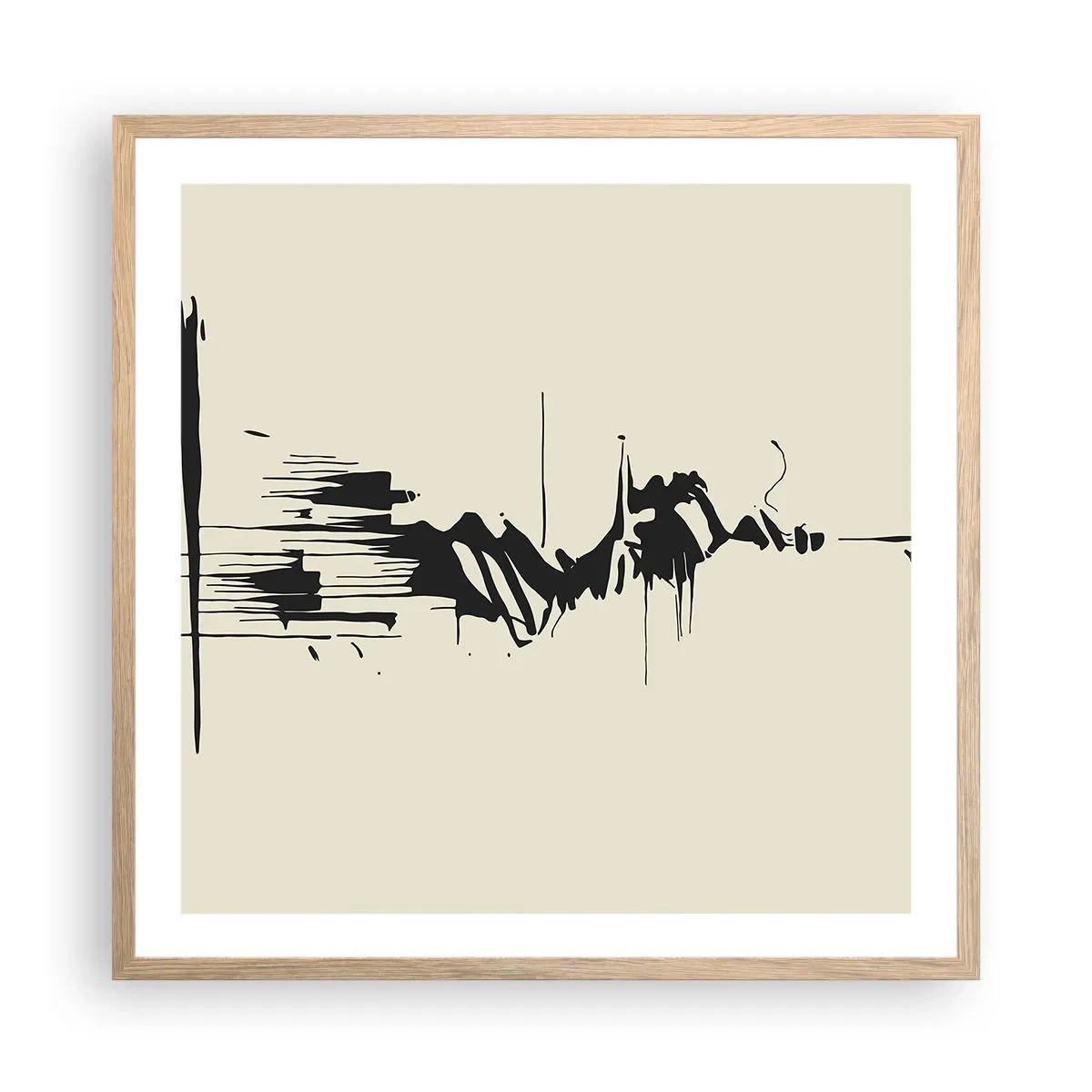 Affiche dans un chêne clair - Poster - Abstraction hâtive - 60x60 cm