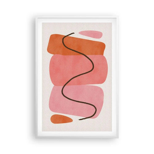 Affiche dans un cadre blanc - Poster - mouvement doux des formes - 61x91 cm