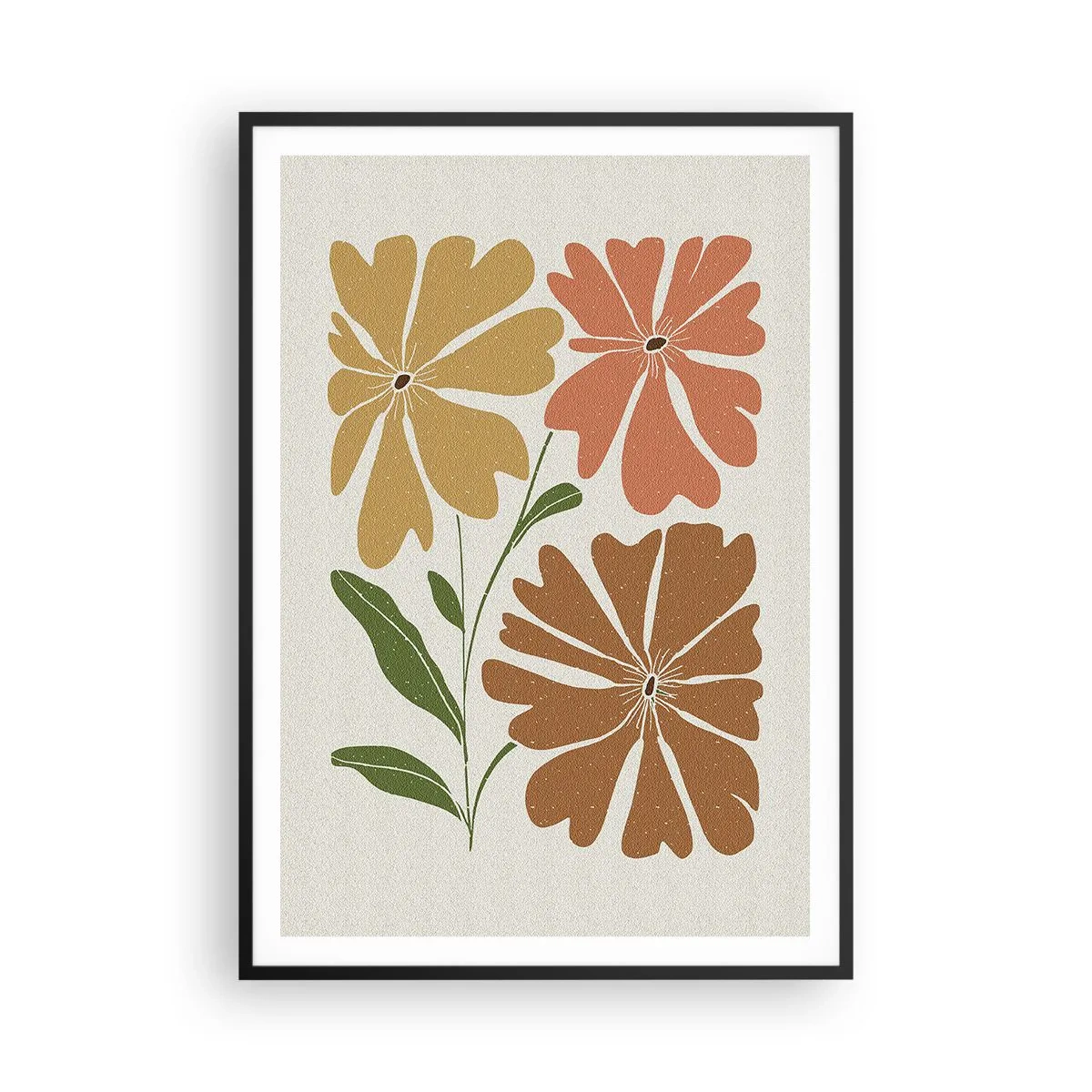 Affiche dans un cadre noir - Poster - Nature et géométrie - 70x100 cm