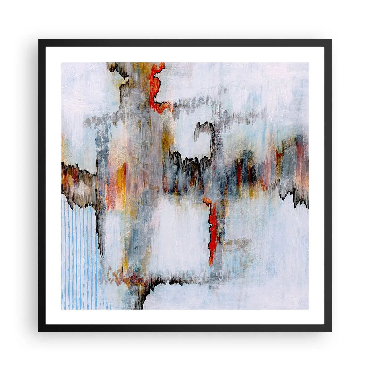 Affiche dans un cadre noir - Poster - Un bâton sur l'eau - 60x60 cm