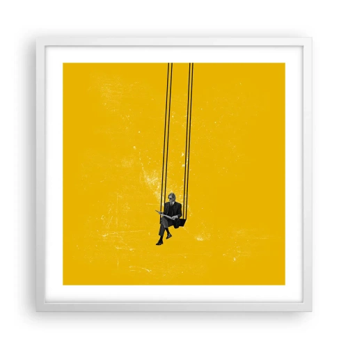 Affiche dans un cadre blanc - Poster - Un jour comme tous les jours - 50x50 cm