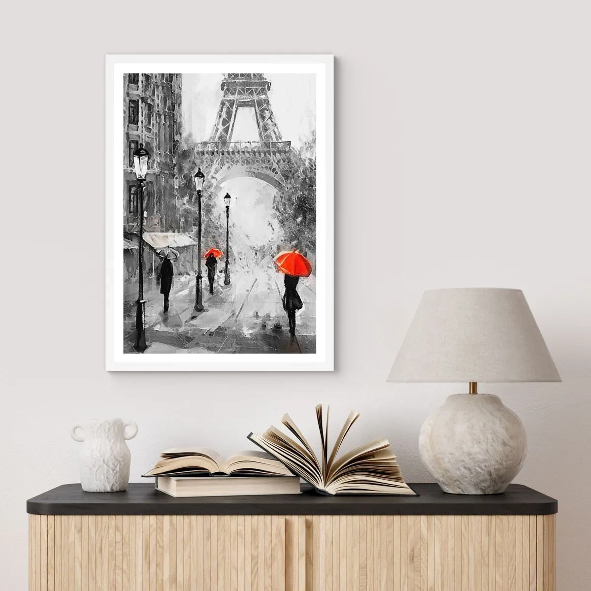 Affiche dans un cadre blanc - Poster - Tous les chemins mènent à elle - 70x100 cm