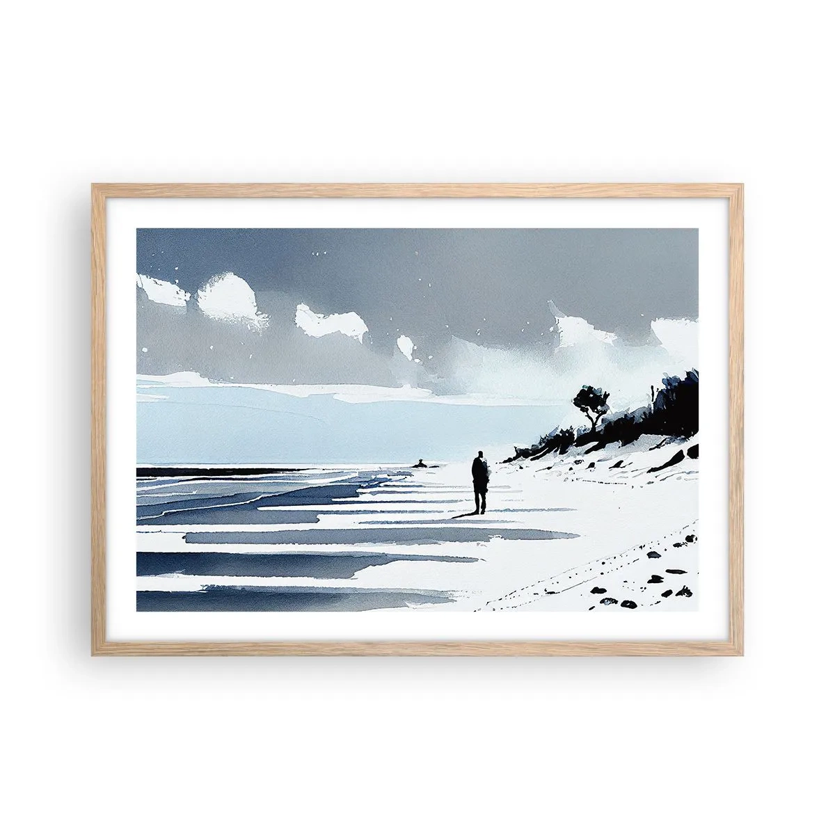 Affiche dans un chêne clair - Poster - Seul à seul - 70x50 cm