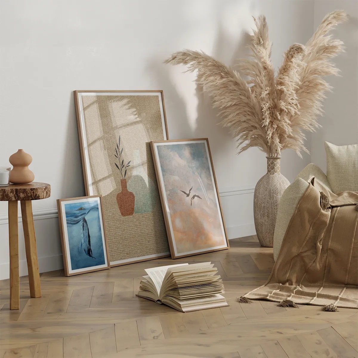 Affiche dans un chêne clair - Poster - Le vase et son idée - 70x100 cm