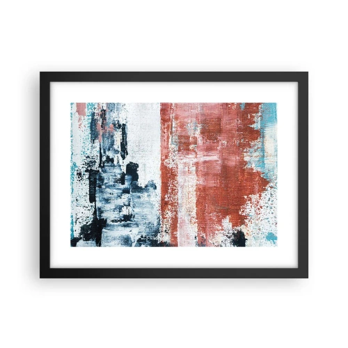 Affiche dans un cadre noir - Poster - Moitié-moitié abstrait - 40x30 cm