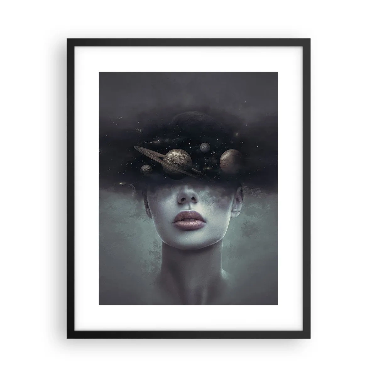 Affiche dans un cadre noir - Poster - Et les planètes deviennent folles... - 40x50 cm