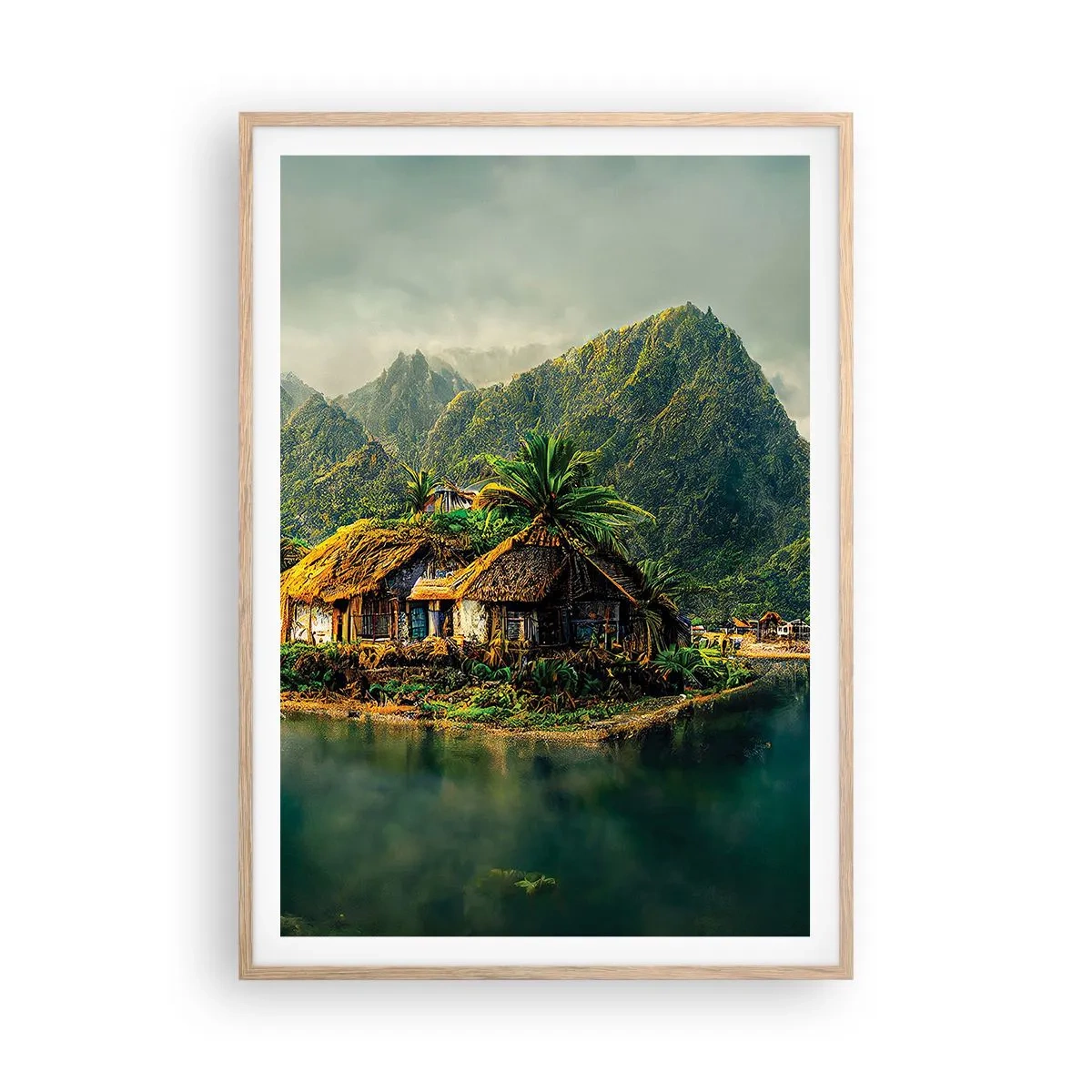 Affiche dans un chêne clair - Poster - Paradis tropical - 70x100 cm