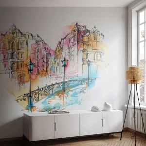 Papier peint sur mesure Premium Canvas - Le coeur de la ville - Ville, Architecture, Pont