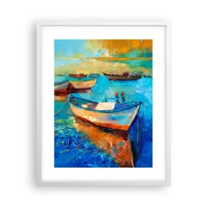 Affiche dans un cadre blanc - Poster - Dans la baie du sud - 40x50 cm