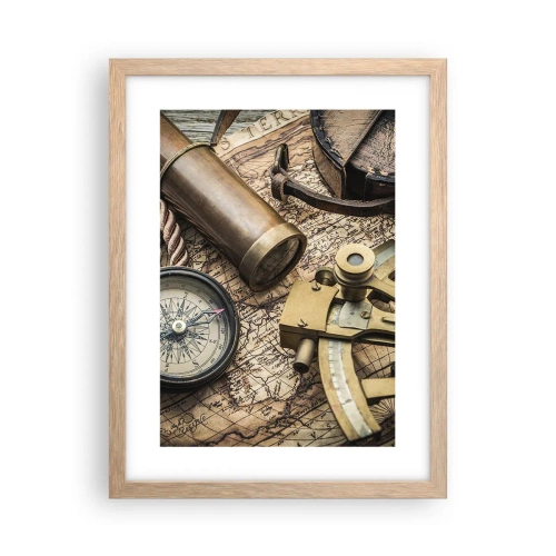 Affiche dans un chêne clair - Poster - Fixer un cap - 30x40 cm