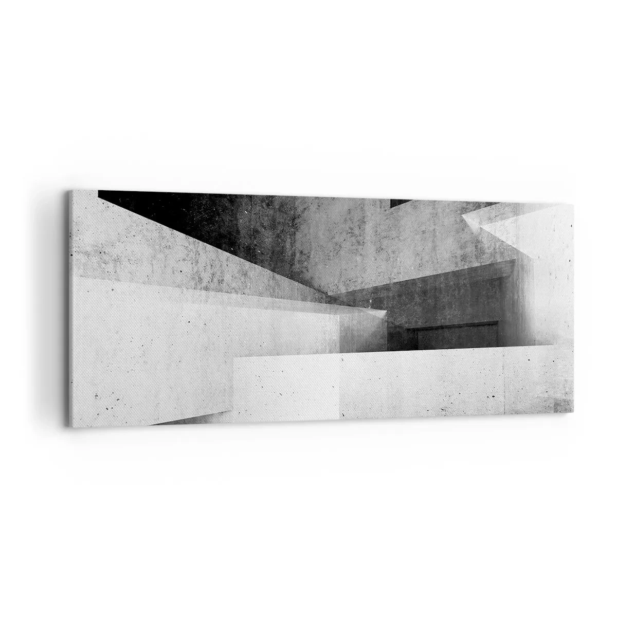 Impression sur toile - Image sur toile - Formes géométriques dans une composition monochrome - 120x50cm - Structure de l'espace - Décoration murale moderne pour le salon et la chambre ARTTOR