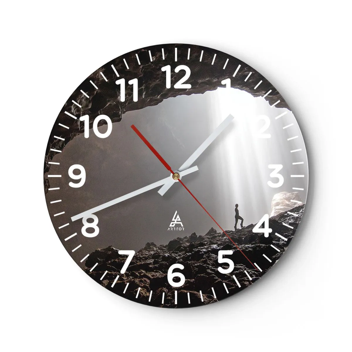 Horloge murale - Pendule murale - Grotte lumineuse - 30x30 cm