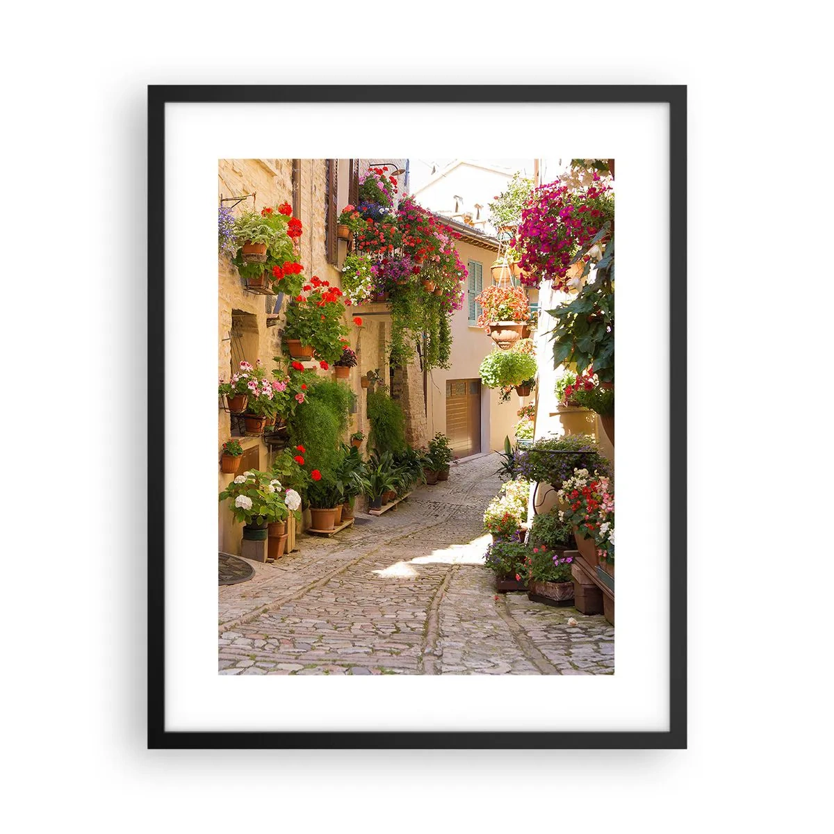 Affiche dans un cadre noir - Poster - Une inondation de fleurs  - 40x50 cm