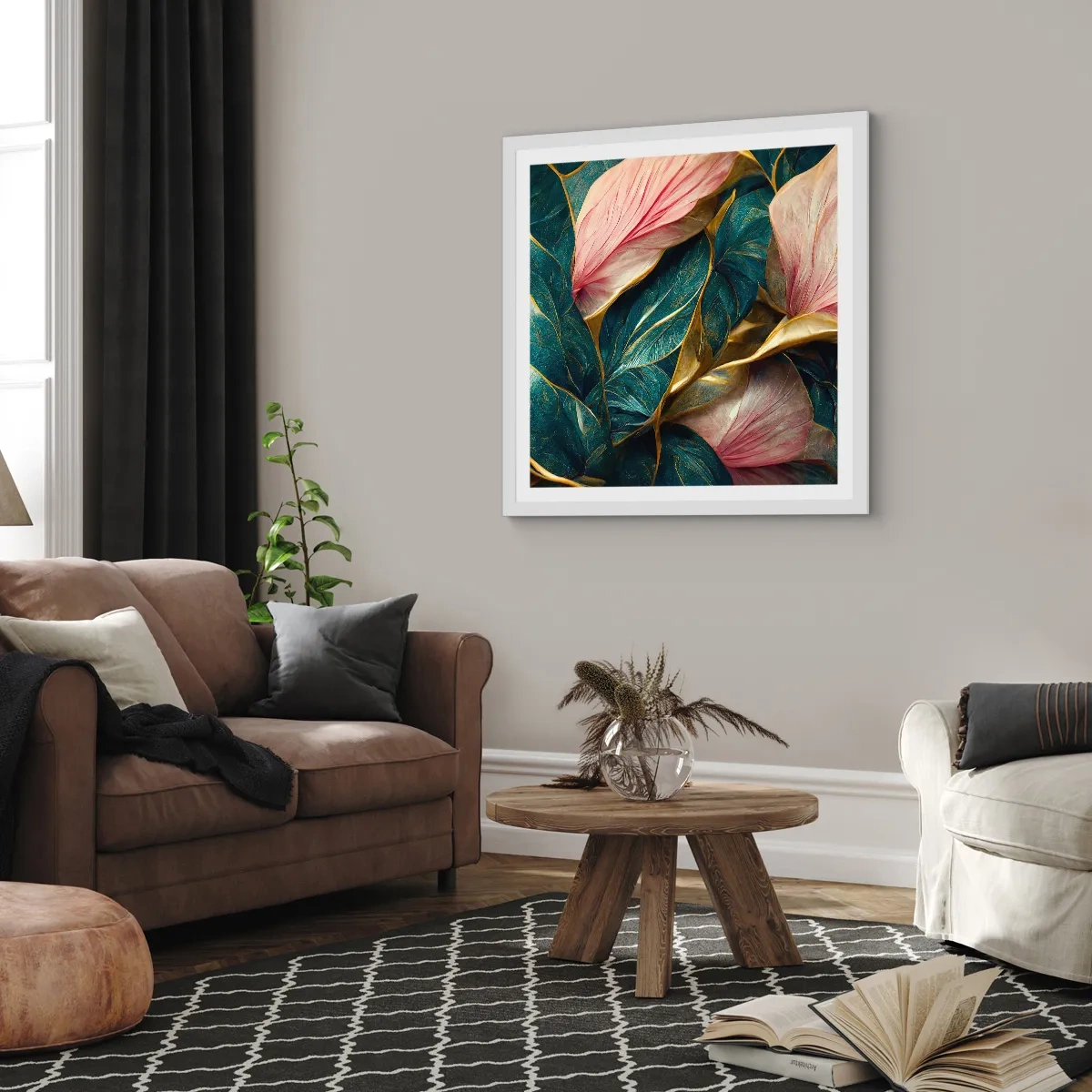 Affiche dans un cadre blanc - Poster - Élégance et style naturels - 60x60 cm