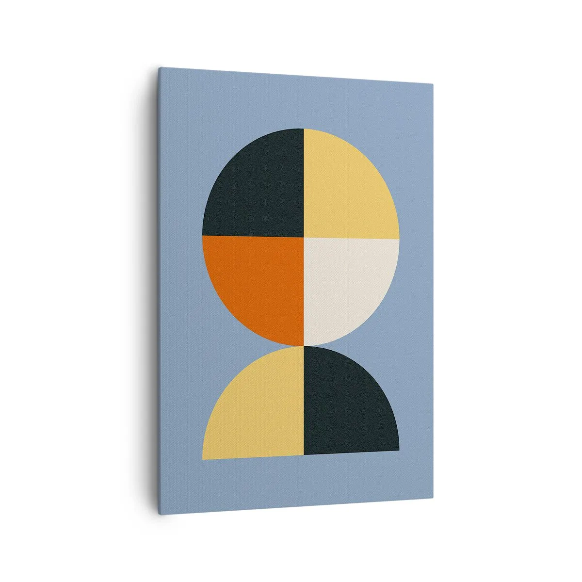 Impression sur toile - Image sur toile - Cercles géométriques sur fond bleu - 70x100cm - Regarde et compte - Décoration murale moderne pour le salon et la chambre ARTTOR