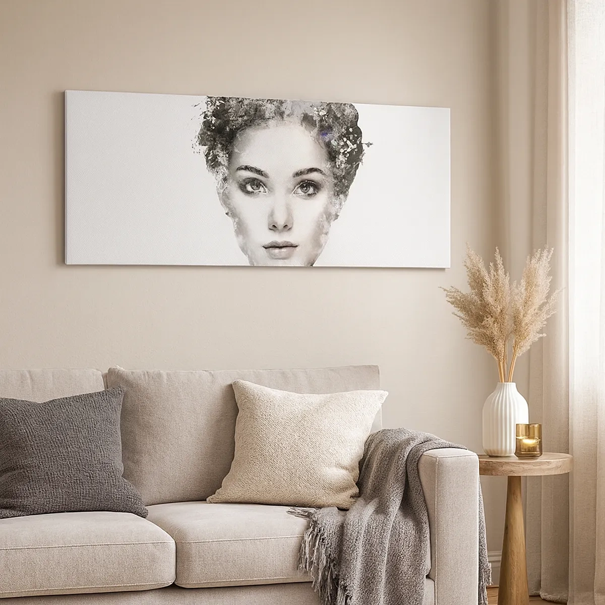 Impression sur toile - Image sur toile - Un portrait extrêmement stylé - 30x30 cm