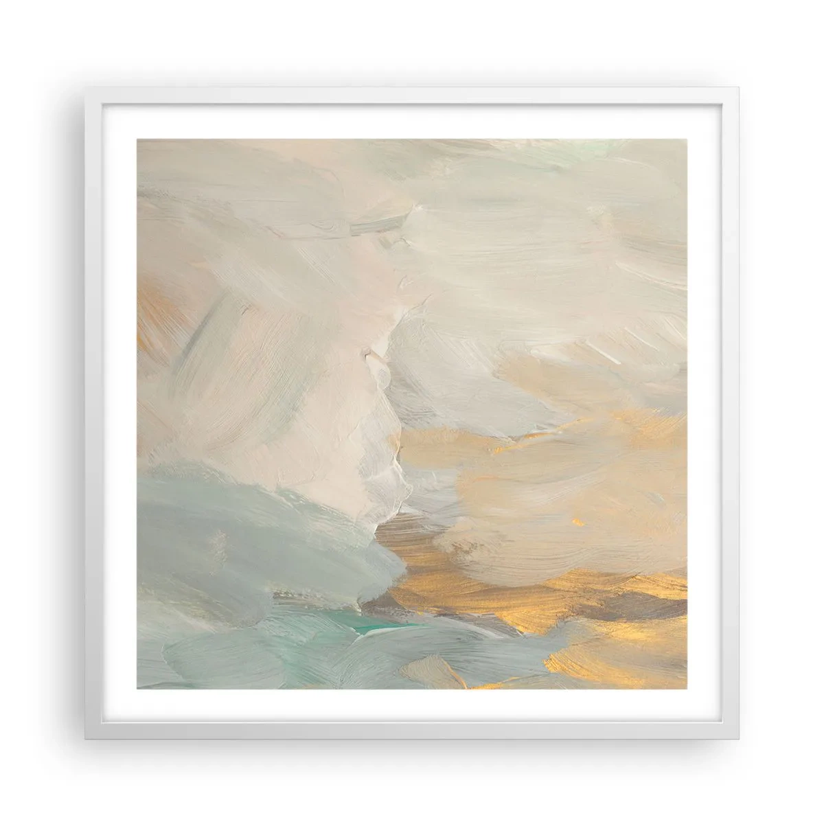 Affiche dans un cadre blanc - Poster - Abstraction – le pays de la douceur - 60x60 cm