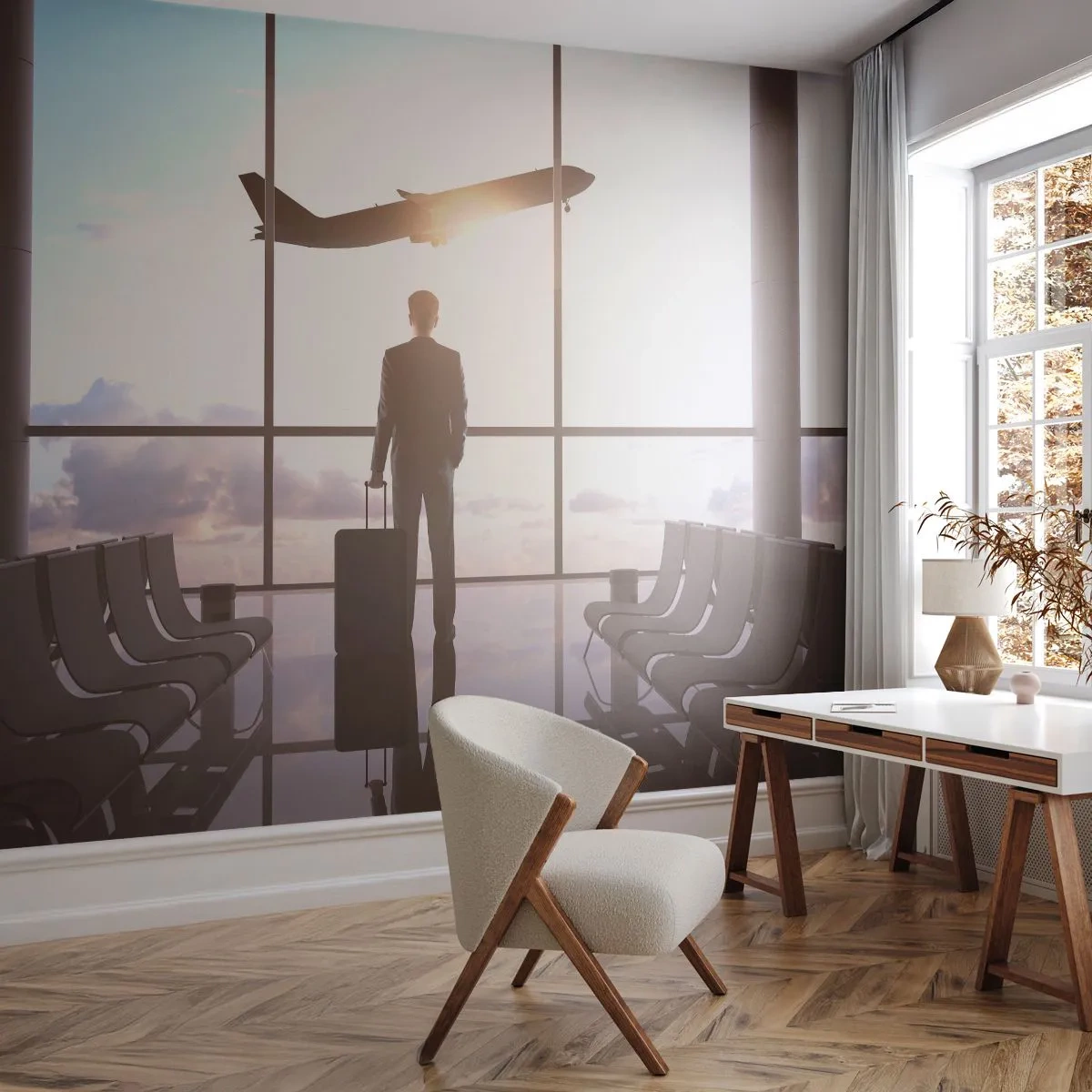 Papier peint sur mesure Standard Eco - Vous avez le temps, ralentissez - Aéroport, Avion, Voyages