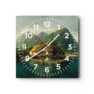 Horloge murale - Pendule murale - Paradis tropical - 30x30 cm