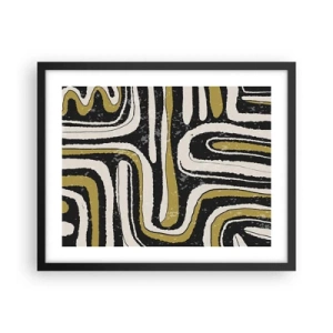 Affiche dans un cadre noir - Poster - Composition : routes et ruelles - 50x40 cm