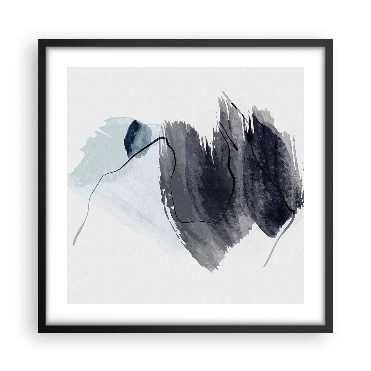 Affiche dans un cadre noir - Poster - Intensité et mouvement - 50x50 cm