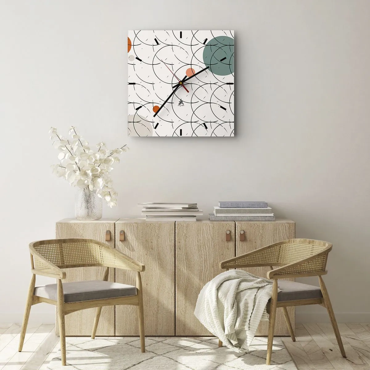 Horloge murale - Pendule murale - Dans l'esprit pop art - 30x30 cm