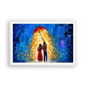 Affiche dans un cadre blanc - Poster - La magie d'une soirée pluvieuse ? - 91x61 cm