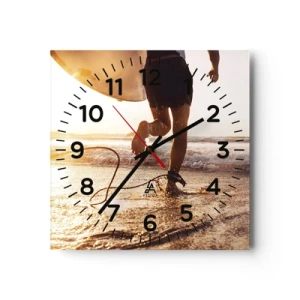 Horloge murale - Pendule murale - A la rencontre des vagues - 30x30 cm