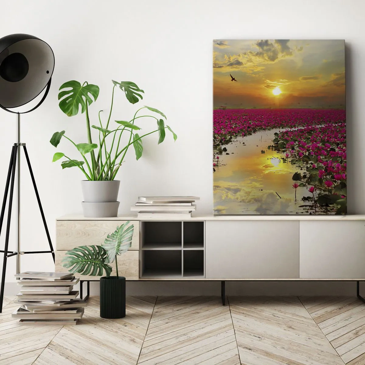 Impression sur toile - Image sur toile - La vie secrète du lac - 55x100 cm