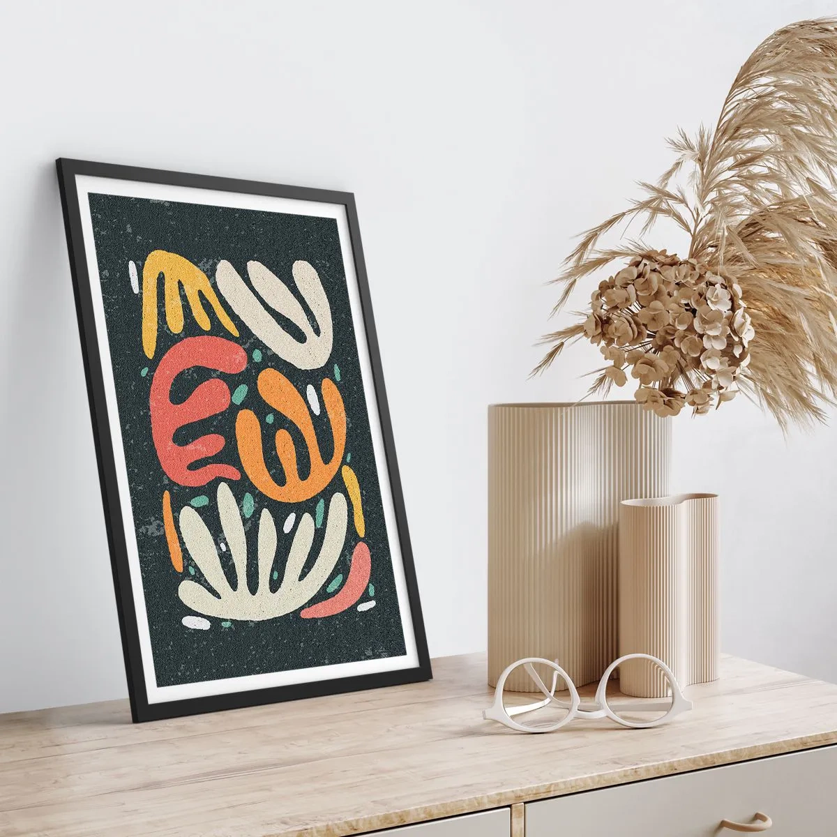 Affiche dans un cadre noir - Poster - Composition – Je suis sur le point de t'attraper - 30x40 cm