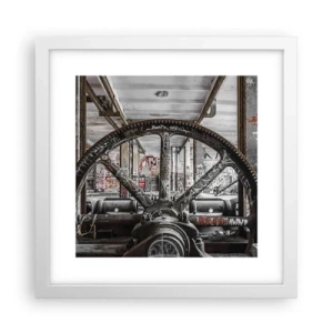 Affiche dans un cadre blanc - Poster - Vie secrète d'une usine - 30x30 cm