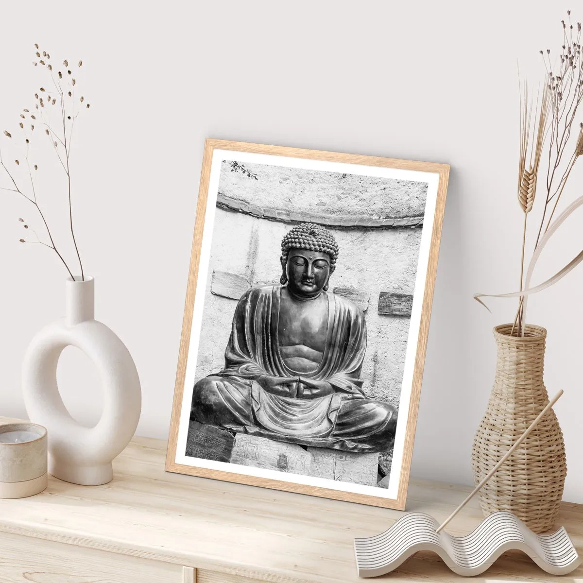 Affiche dans un chêne clair - Poster - A la source de la paix - 40x50 cm