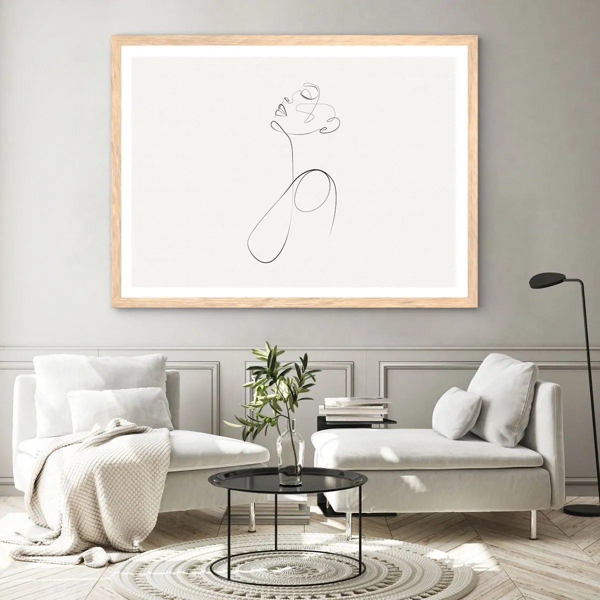 Affiche dans un chêne clair - Poster - En boucle dans les rêves - 91x61 cm