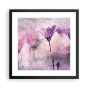 Affiche dans un cadre noir - Poster - Rêve de fleurs - 40x40 cm